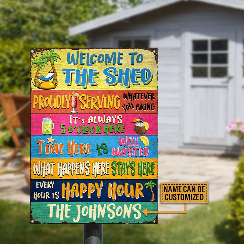 The-Shed-What-Happens-Here-Stays-Here-Custom-Classic-Metal-Signs The Shed What Happens Here Stays Here Custom Classic Metal Signs