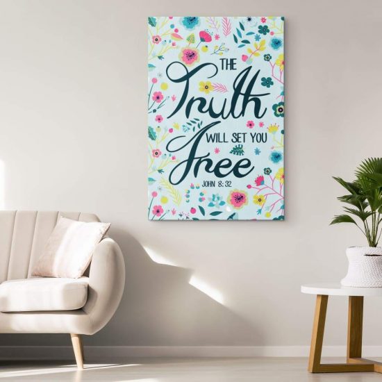 The Truth Will Set You Free John 832 Bible Verse Canvas Wall Art 1