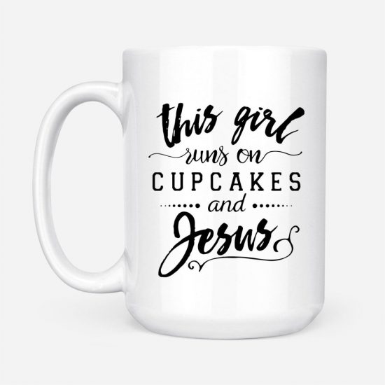This Girl Runs On Cupcakes And Jesus Coffee Mug 2