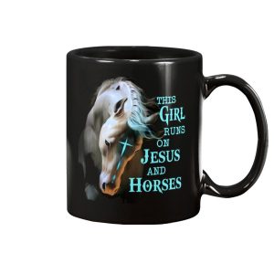 This Girl Runs On Jesus And Horses Mug 2