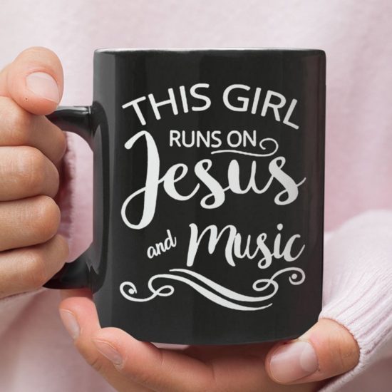 This Girl Runs On Jesus And Music Coffee Mug