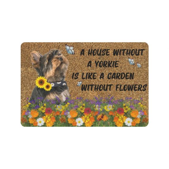This House Love Yorkshire Terrier And Flowers Doormat Welcome Mat 1