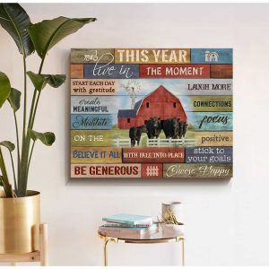 This Year Farm Angus Cows Canvas Prints Wall Art Decor 1