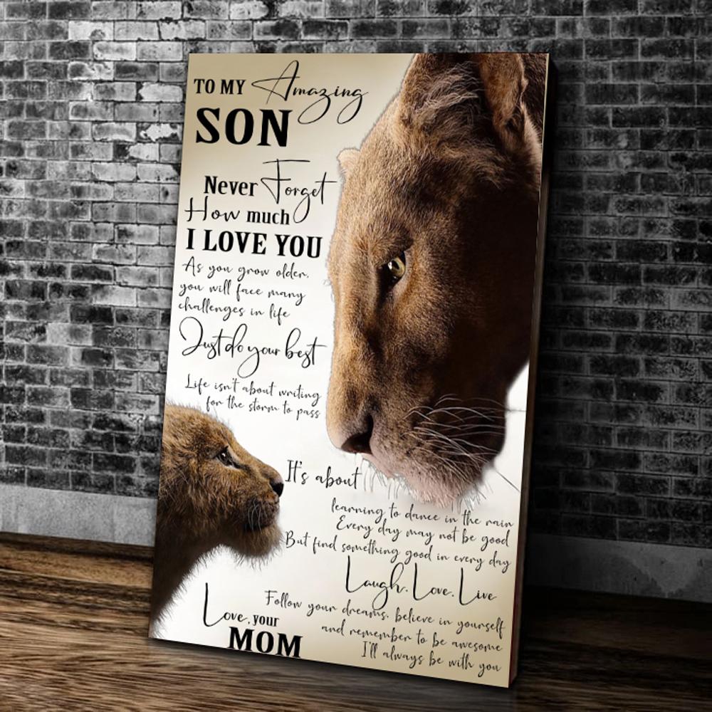 To My Amazing Son Never Forget How Much I Love You Canvas Prints