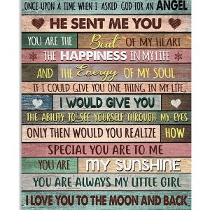 To My Daughter Once Upon A Time I Asked God For An Angel He Sent Me You Canvas 1