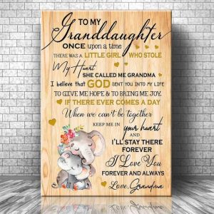 To My Granddaughter Canvas, Gifts For Granddaughter, Birthday Gifts Idea For Granddaughter Elephant Canvas