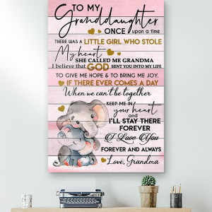 To My Granddaughter Once Upon A Time Elephant Canvas