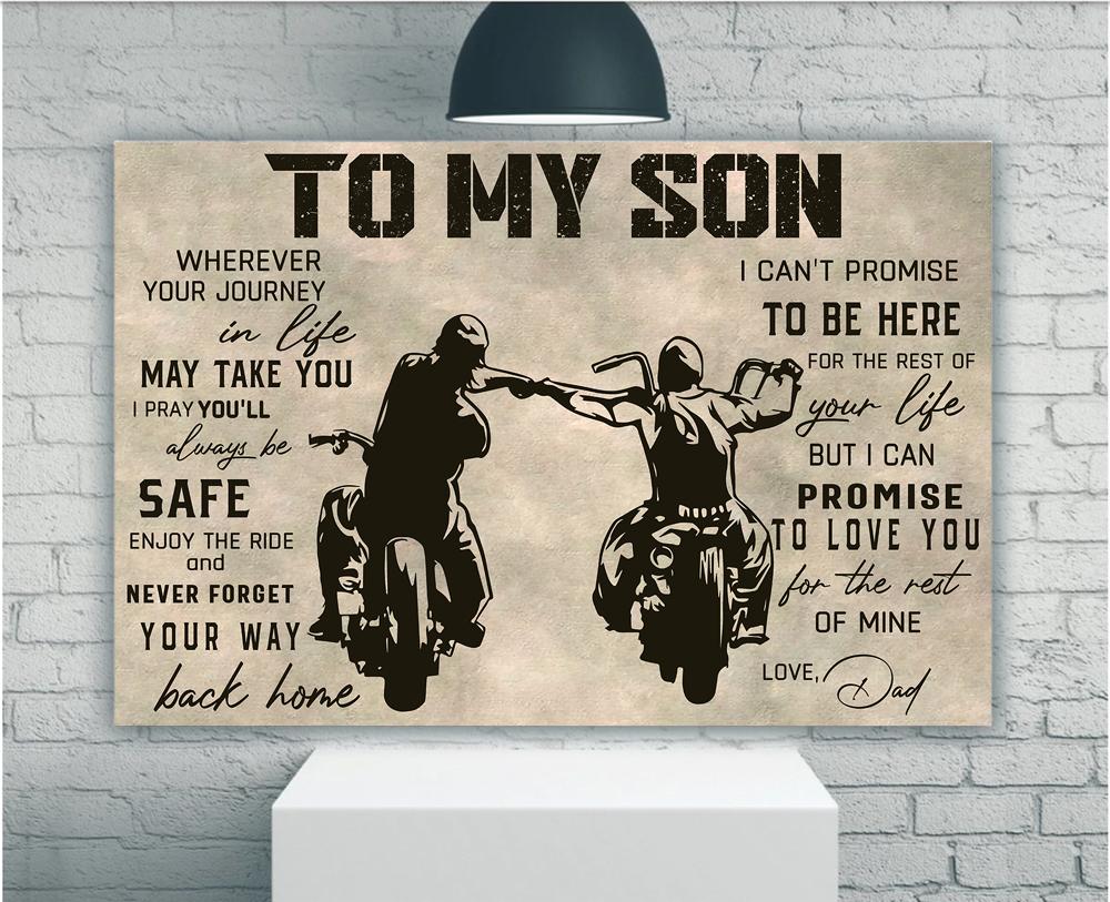 To My Son Wherever Your Journey In Life May Take You I Pray You'll Always Be Safe Enjoy The Ride Canvas Prints