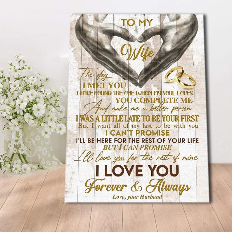 To-My-Wife-Canvas-Ill-Love-You-For-The-Rest-Of-Mine-Canvas-Gift-For-Wife-Canvas-Wall-Art-Family-Quotes-Wall-Decor-Canvas-Wall-Art To My Wife Canvas