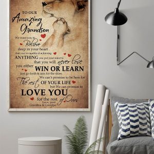 To Our Amazing Grandson We Want You To Believe Deep In Your Heart Canvas Prints Wall Art Decor 1