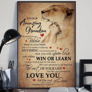 To Our Amazing Grandson We Want You To Believe Deep In Your Heart Canvas Prints Wall Art Decor 2
