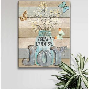 Today I Choose Joy Butterflies Canvas Prints Wall Art Decor 1