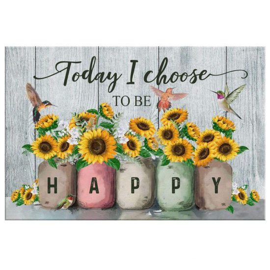 Today I Choose To Be Happy Wall Art Canvas 2