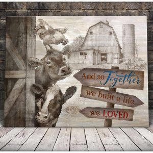 Top 5 Beautiful Farm Animals Wall Art Decor Together We Built A Life We Loved Canvas 1