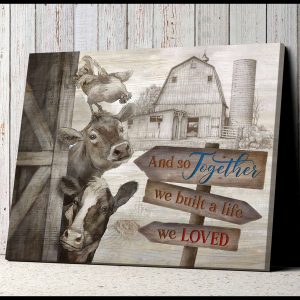Top 5 Beautiful Farm Animals Wall Art Decor Together We Built A Life We Loved Canvas 2
