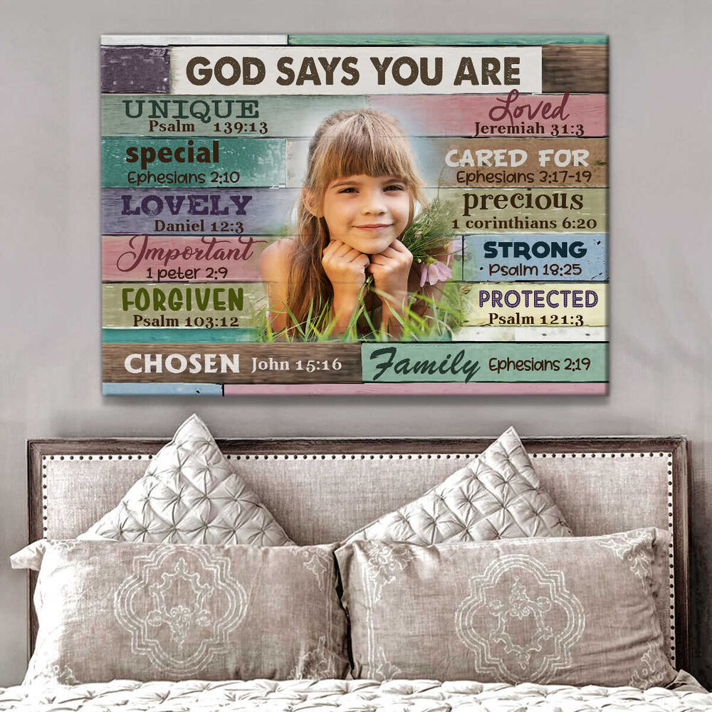 Top 9 Beautiful Custom Canvas Photo Personalized Wall Art Decor God Says You Are