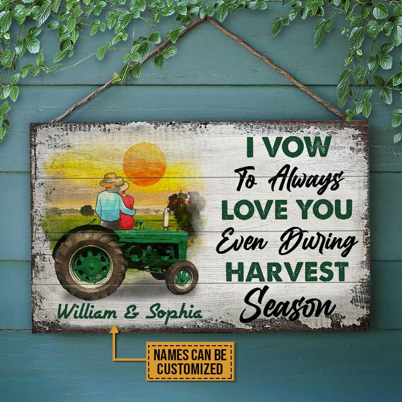 Tractor Farm I Vow To Always Love You Custom Wood Rectangle Sign