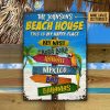 Tropical Beach Direction Road Sign Beach Is My Happy Place Custom Classic Metal Signs