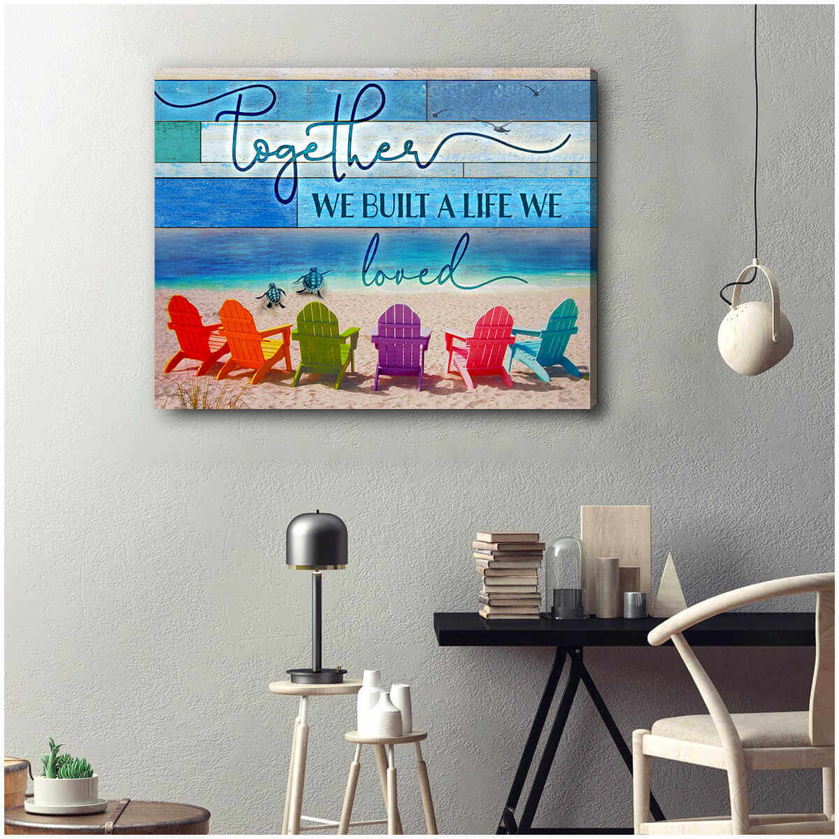 Turtle And Beach Canvas Together We Built A Life We Loved Wall Art ...