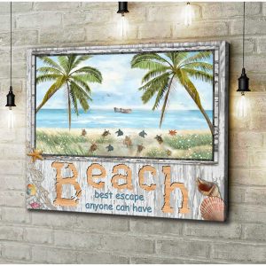 Turtles Beach Best Escape Anyone Can Have Canvas Prints Wall Art Decor 3