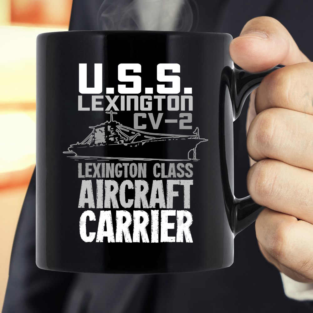 USS-Lexington-CV-2-Aircraft-Carrier-Gift-For-A-Veteran-Mug USS Lexington CV-2 Aircraft Carrier Gift For A Veteran Mug