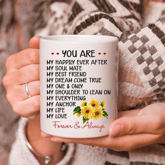 Valentine's Day Gift To My Wife You Are My Happily Ever After Sunflowers Mug