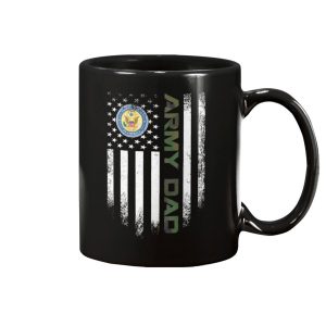 Vintage USA Proud US Army Dad American Flag Patriotic Gift Mug 1