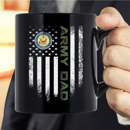 Vintage USA Proud US Army Dad American Flag Patriotic Gift Mug