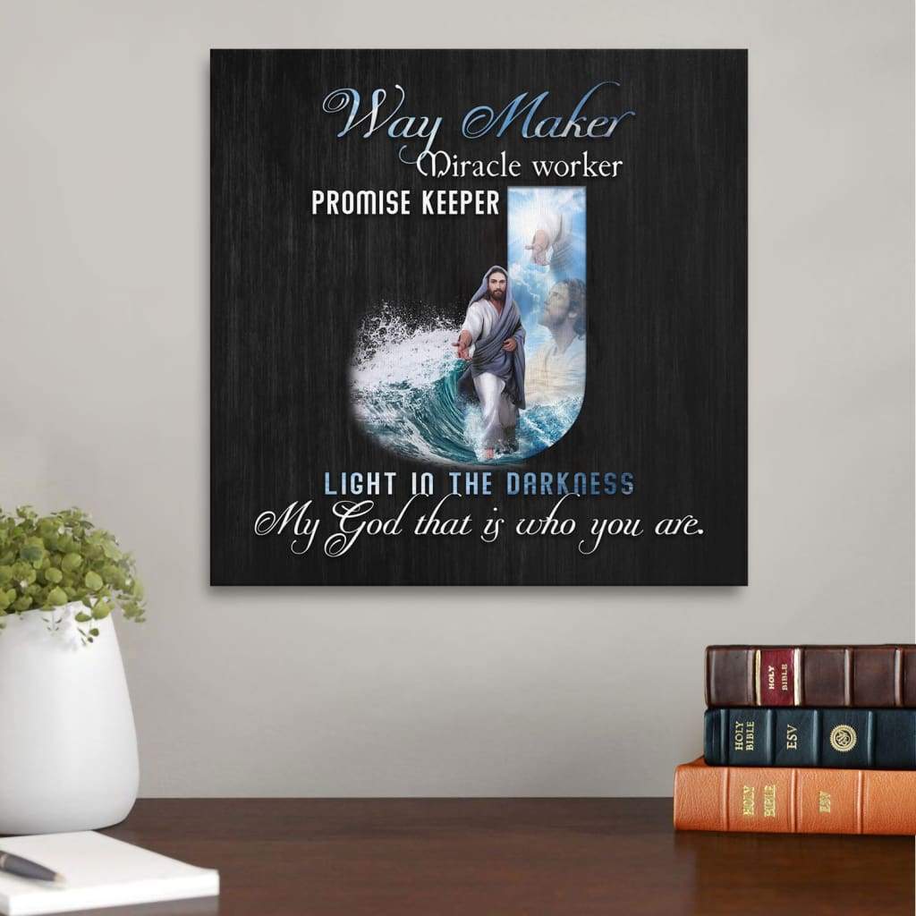 Way Maker Lyrics Canvas Wall Art