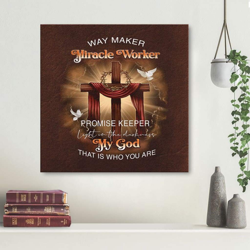 Way Maker Lyrics Canvas Wall Art - Christian Wall Decor