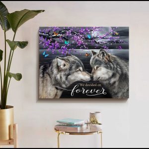 We Decided On Forever Wolf Couple Canvas Prints Wall Art Decor 1