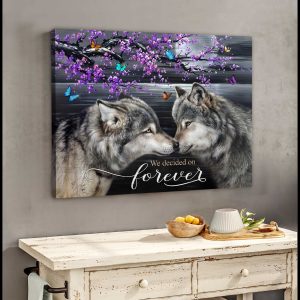 We Decided On Forever Wolf Couple Canvas Prints Wall Art Decor 2