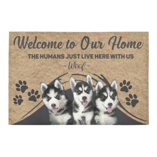 Welcome To Our Home Siberian Husky Dog Lover Doormat Welcome Mat 1