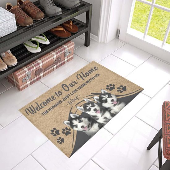 Welcome To Our Home Siberian Husky Dog Lover Doormat Welcome Mat