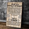 What Is A Female Veteran. This Is Honor Canvas Prints