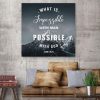 What Is Impossible With Man Is Possible With God Luke 18:27 Canvas Wall Art