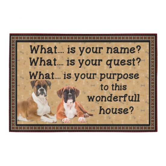 What Is Your Name Boxer Dogs Lover Doormat Welcome Mat 1