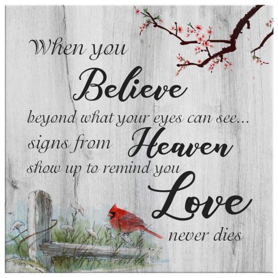 When You Believe Beyond What Your Eyes Can See Signs From Heaven Canvas Wall Art 2