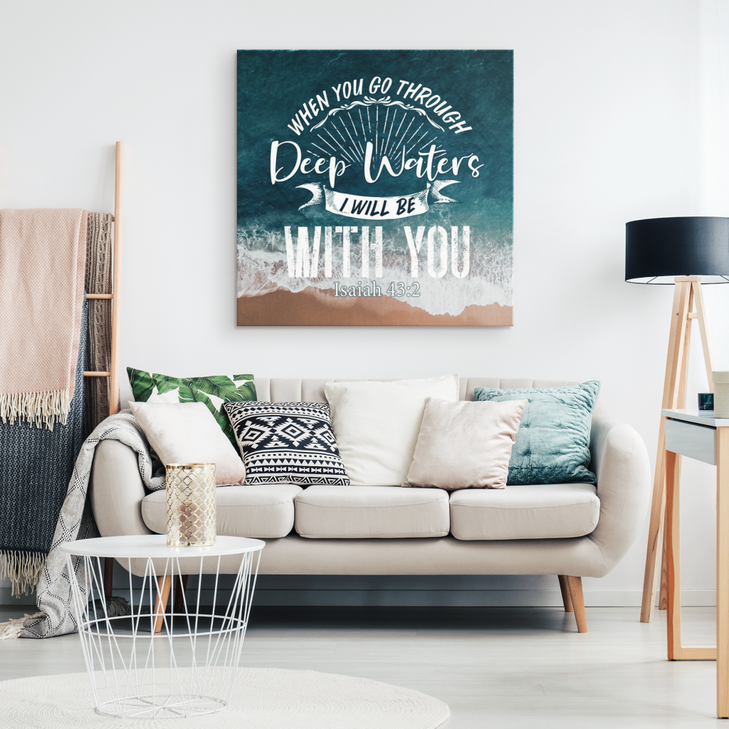 I Will Be With You Isaiah 43:2 Nlt Canvas Wall Art
