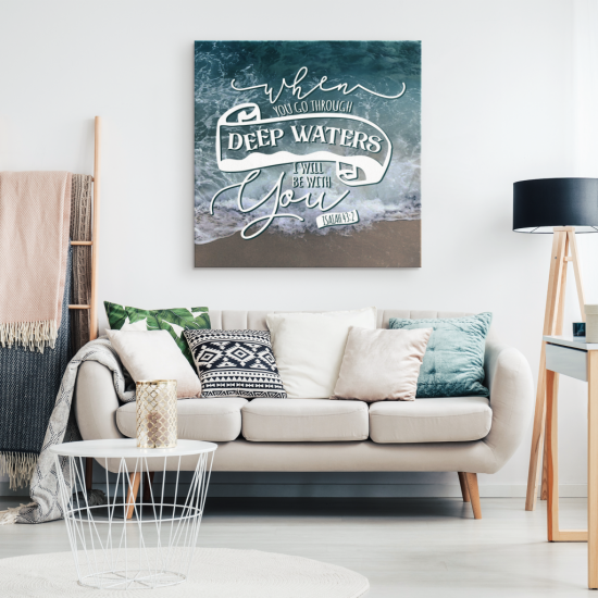 I Will Be With You. Isaiah 43:2 Canvas Wall Art