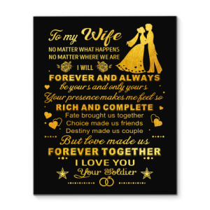 Wife Canvas To My Wife No Matter What Happens No Matter Where We Are Canvas Prints Wall Art Decor