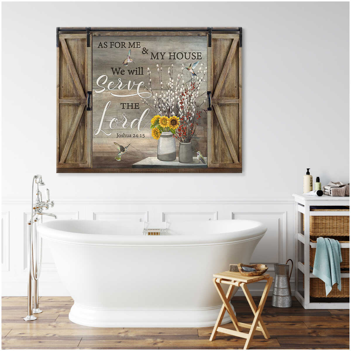 Window-Canvas-Pussy-Willow-And-Sunflowers-And-Hummingbirds-Wall-Art-Decor-As-For-Me-And-My-House-We-Will-Serve-The-Lord-1 Window Canvas Pussy Willow And Sunflowers And Hummingbirds Wall Art Decor As For Me And My House We Will Serve The Lord 1