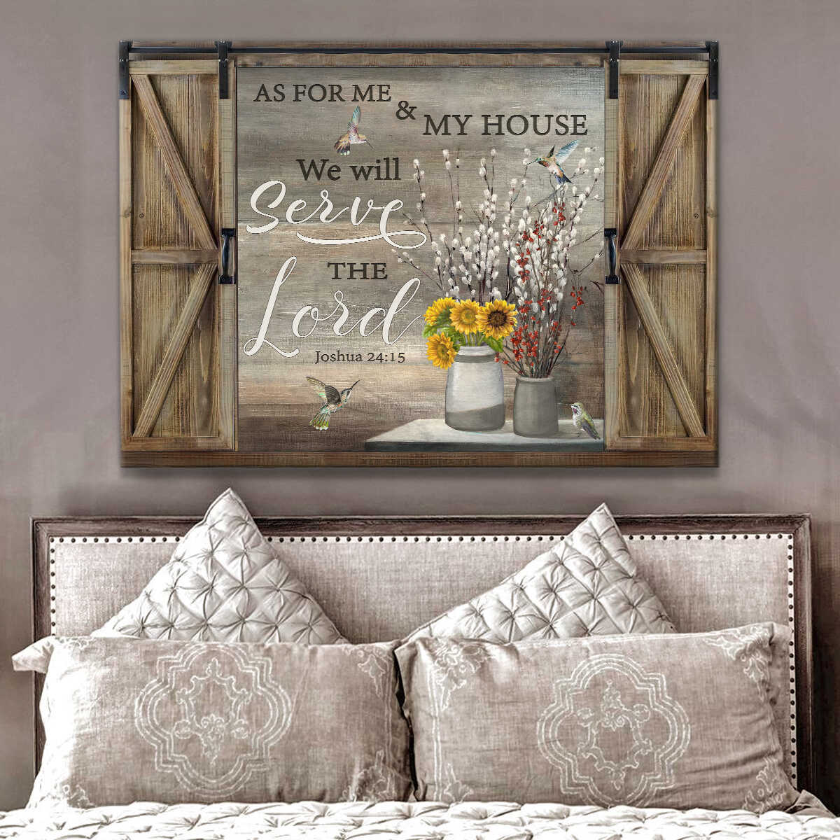 Window-Canvas-Pussy-Willow-And-Sunflowers-And-Hummingbirds-Wall-Art-Decor-As-For-Me-And-My-House-We-Will-Serve-The-Lord Window Canvas Pussy Willow And Sunflowers And Hummingbirds Wall Art Decor As For Me And My House We Will Serve The Lord