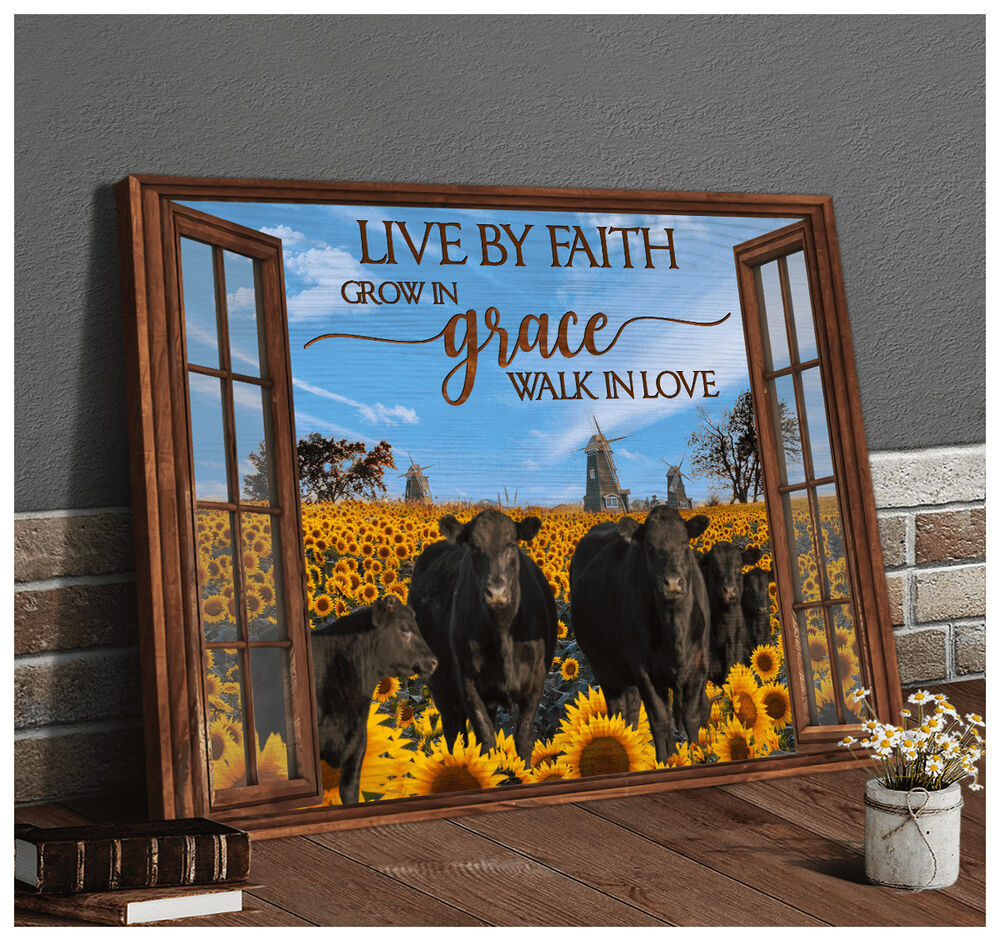 Window-Farm-Angus-Cows-Live-By-Faith-Canvas-Prints-Wall-Art-Decor-2 Window Farm Angus Cows Live By Faith Canvas Prints Wall Art Decor 2