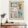 Window Teal Brown Rustic Weathered Flower And Butterfly Canvas Worry Ends When Faith Begins Wall Art Decor