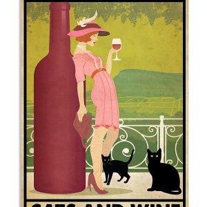 Wine Canvas Easily Distracted By Cats And Wine Canvas Prints Wall Art Decor 2