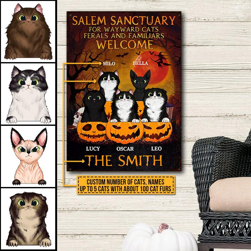 Witch Black Cat Salem Sanctuary Custom Classic Metal Signs