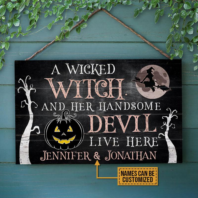 Witch-Handsome-Devil-Custom-Wood-Rectangle-Sign-Anniversary-Wall-Pictures-Wall-Art-Wall-Decor-2 Wall Pictures