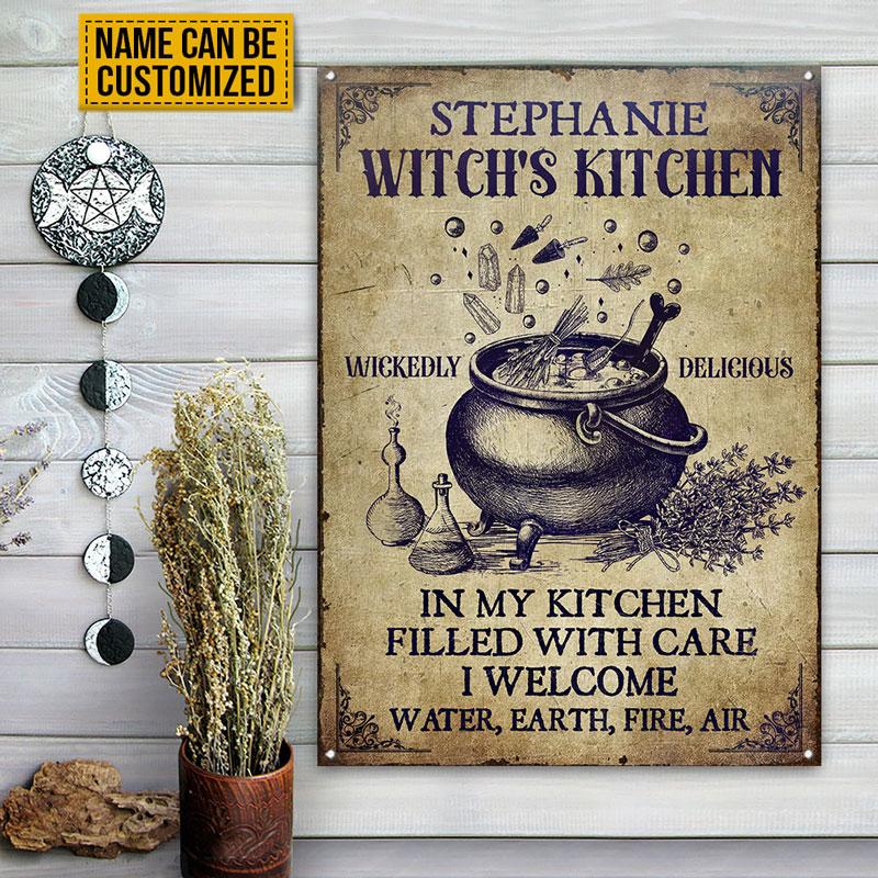Witch Kitchen Water Earth Fire Air Custom Classic Metal Signs