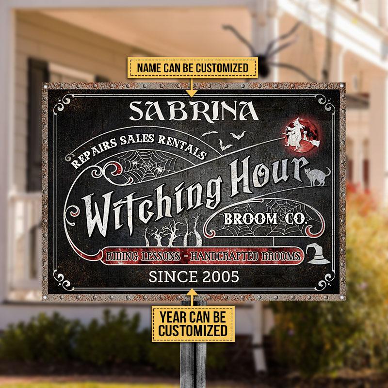 Witch Witching Hour Broom Custom Classic Metal Signs
